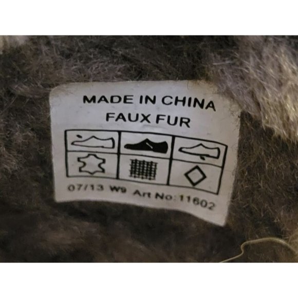 Crocs 9 Brown Leather Clogs Mules Chunky Heels Slip On Faux Fur Lined COBBLER EV - Picture 6 of 8